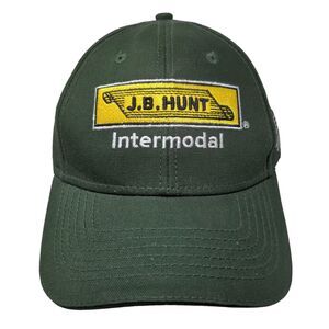 J.B. Hunt Intermodal Strapback Hat Green OS Peak 2020 Embroidered Patriotic